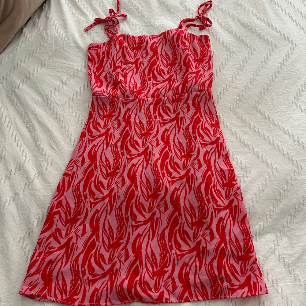 Walking on Sunshine tie strap fit & flare dress